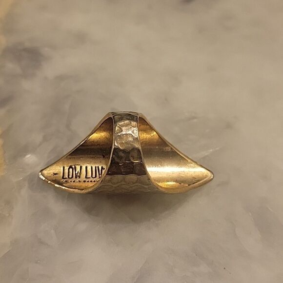 Low Luv Erin Wasson Boho Grunge Indie Western Boho Hammered Gold Ring 7 NEW Y2K - Picture 2 of 3